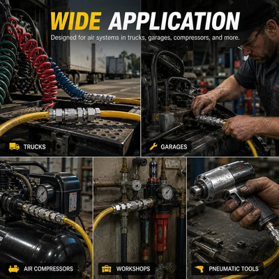Heavy-Duty Push-to-Connect Pneumatic Air Line Fittings