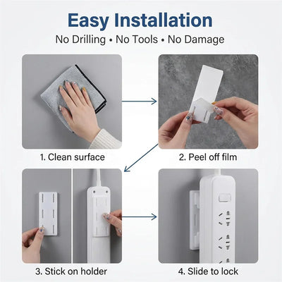 5/10Pcs Self-Adhesive Power Strip Wall Holders