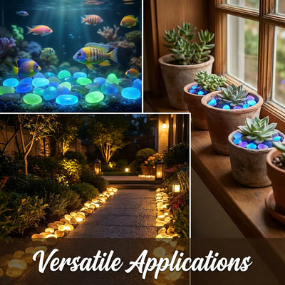 100Pcs Luminous Stones for Garden Path & Walkways