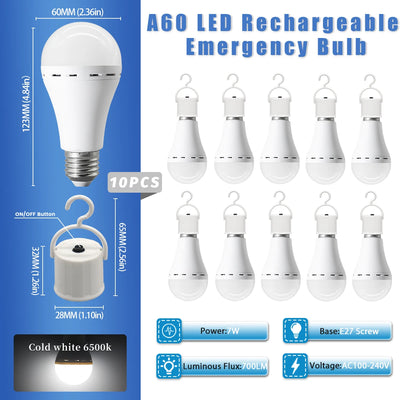 A60 E27 Rechargeable Emergency LED Bulbs