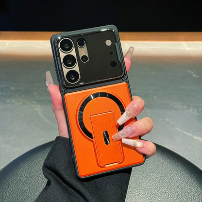 Camera Lens Cap & Magnetic Holder Phone Case for Samsung Galaxy Series