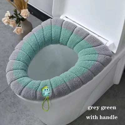 Soft Plush Toilet Seat Cover with Handle – Warm & Reusable