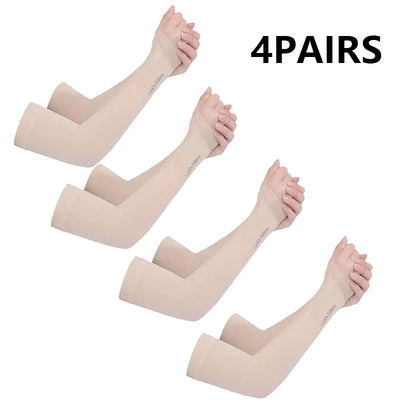 4 Pairs UV Protection Cooling Arm Sleeves (T)