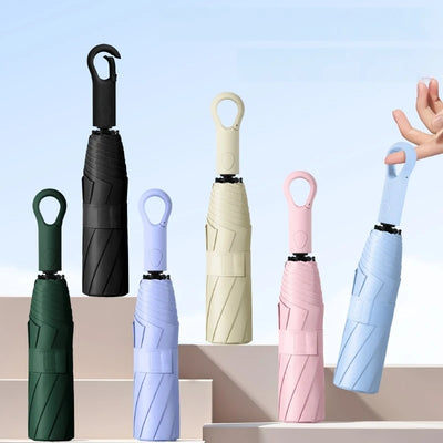 Automatic Compact Travel Umbrella with Ring Buckle
