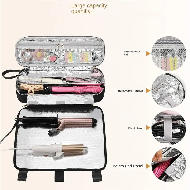2-in-1 Foldable Hair Styling Tool Organizer & Travel Bag
