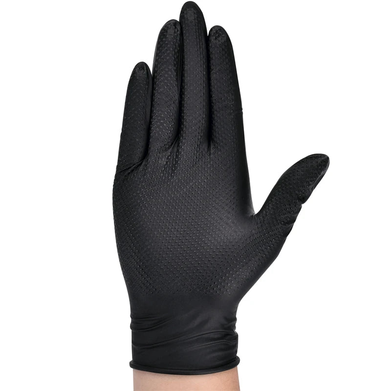 Heavy Duty Black Nitrile Gloves - Premium Quality