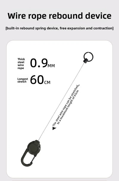 Retractable Steel Keychain