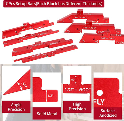 7-Piece Precision Setup Blocks for Router & Table Saw