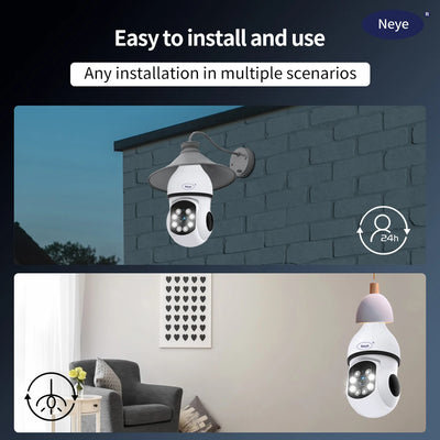 360° E27 WiFi Light Bulb Security Camera