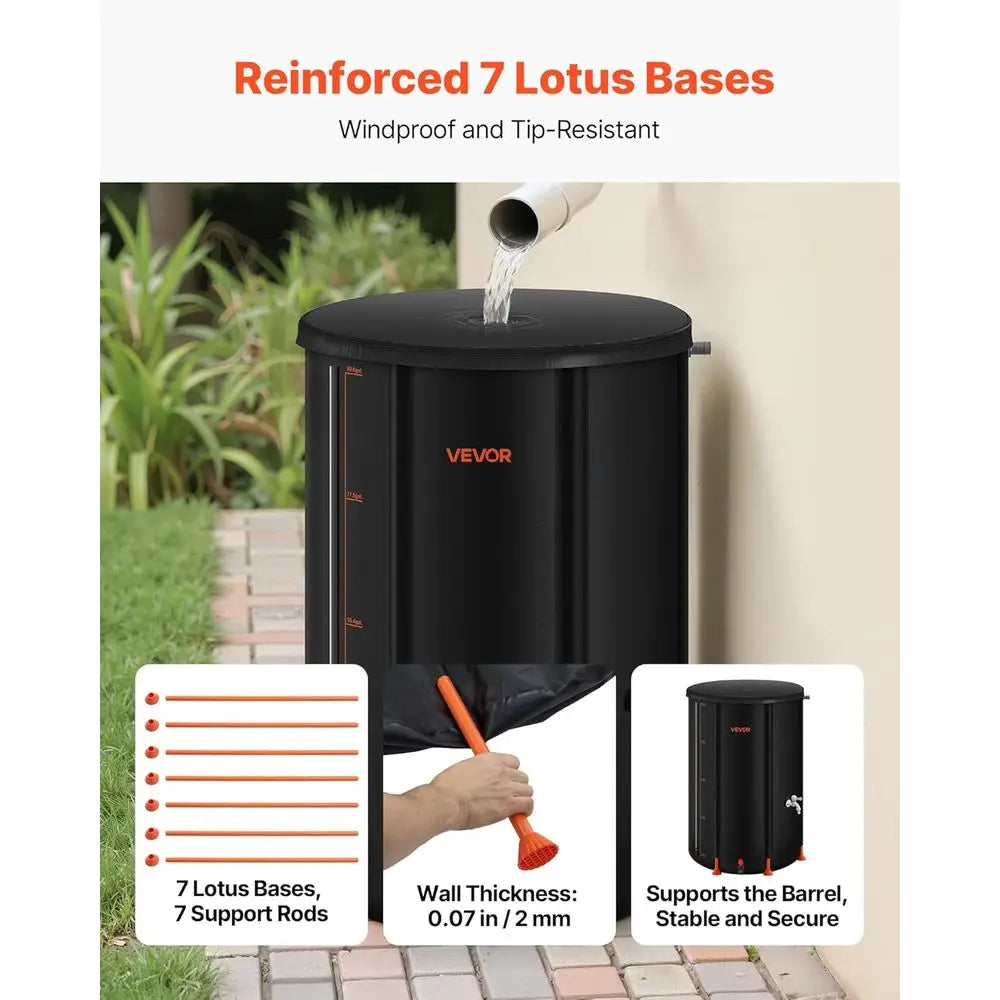 100-Gallon Portable Rainwater Collection Barrel & Folding Water Tank
