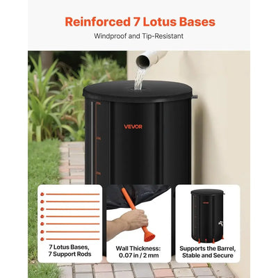 100-Gallon Portable Rainwater Collection Barrel & Folding Water Tank