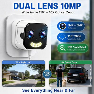 PRO 5MP Dual-Lens WiFi Security Camera with 10X Zoom