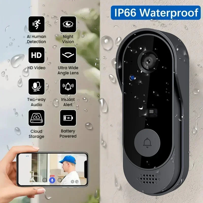 Video Doorbell Camera with Live Phone View