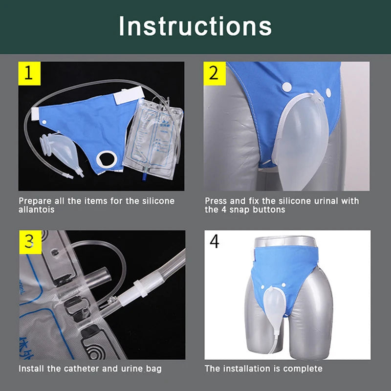 Reusable Silicone Urine Collector with Drainage Bag