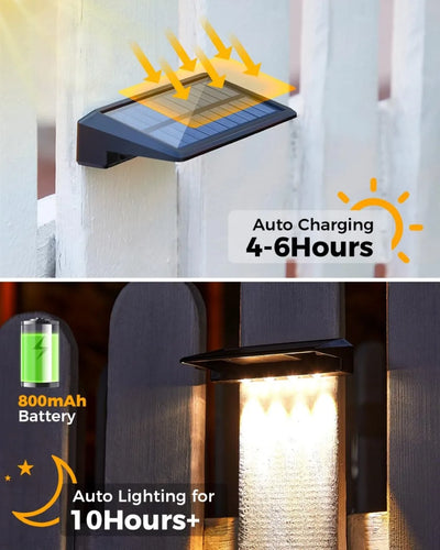 2 Pack Solar Wall Lights – 4 LED Outdoor