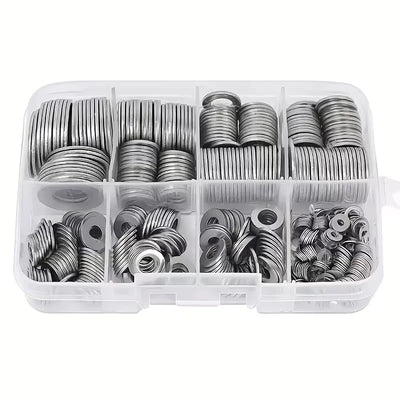 Stainless Steel Flat Washer Assortment Kit (M2–M10)