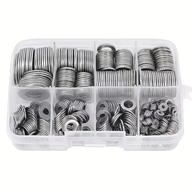 Stainless Steel Flat Washer Assortment Kit (M2–M10)