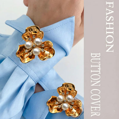 Elegant Flower Button Covers for Shirts & Blouses – 2PCS