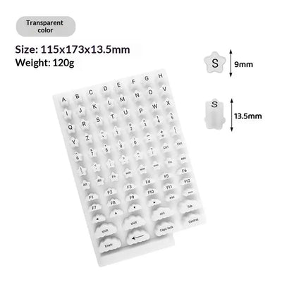 70PCS Raised Silicone Keyboard Stickers for Long Nails