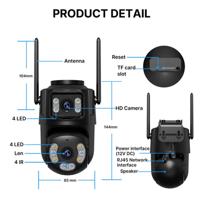 8MP Dual-Lens Outdoor PTZ WiFi Security Camera