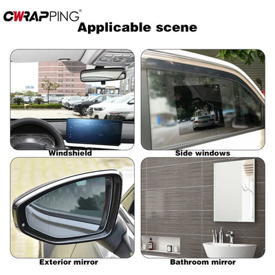 Anti-Fog Waterproof Rearview Mirror Film Kit