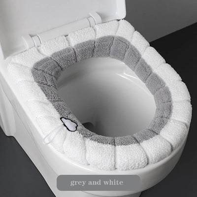 Soft Plush Toilet Seat Cover with Handle – Warm & Reusable
