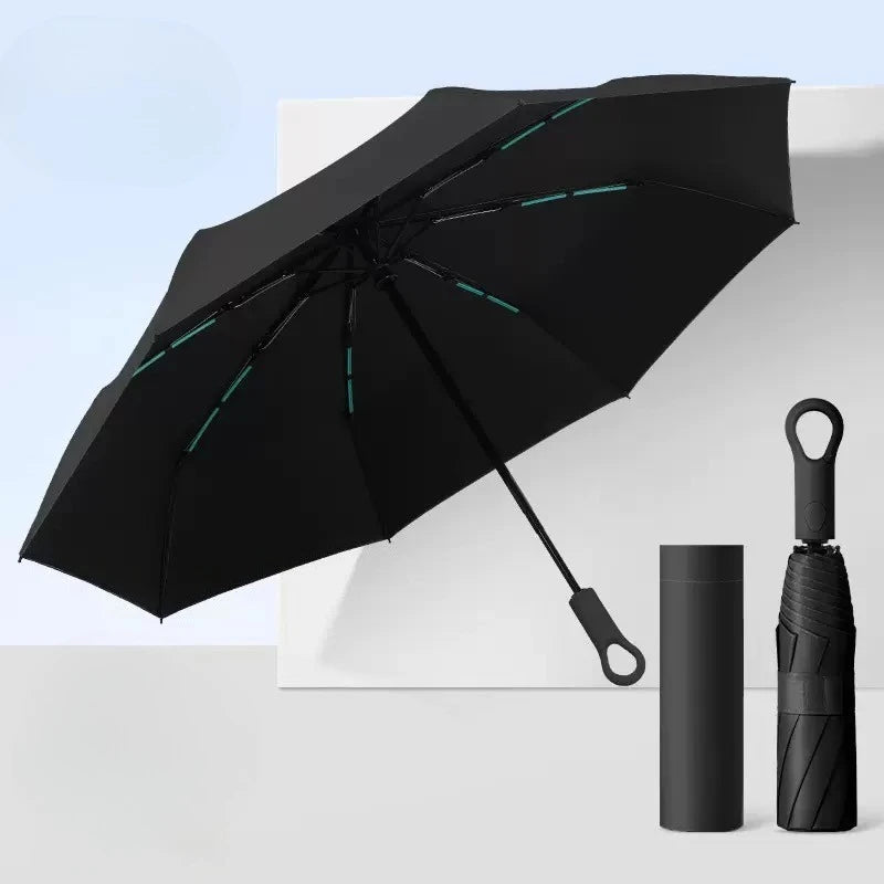 Automatic Compact Travel Umbrella with Ring Buckle