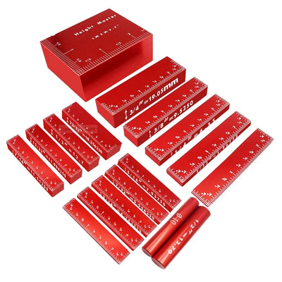 17-Piece Precision Aluminum Setup Block Bar Gauge Set
