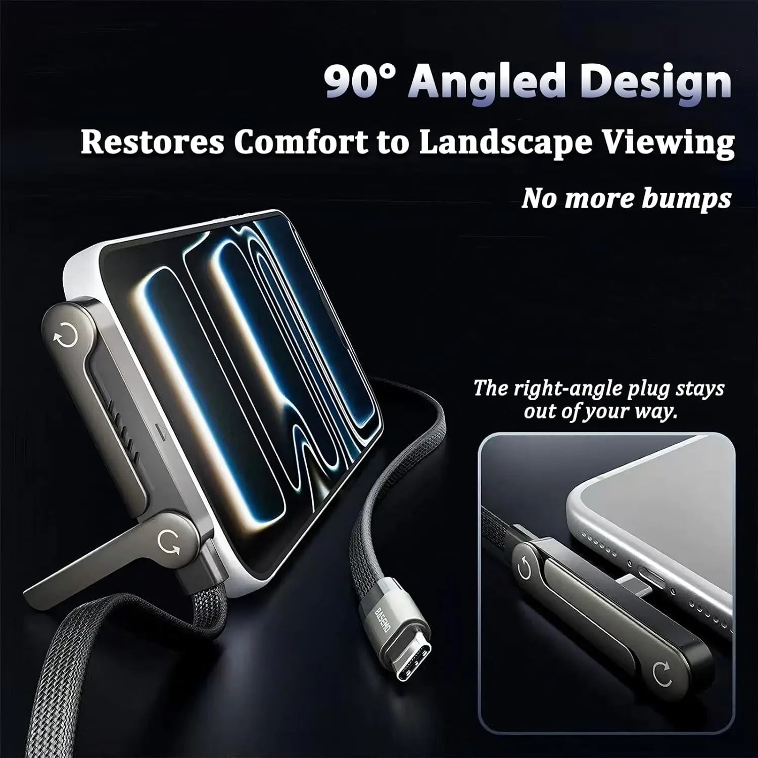 240W Fast Charging Cable with Phone Stand