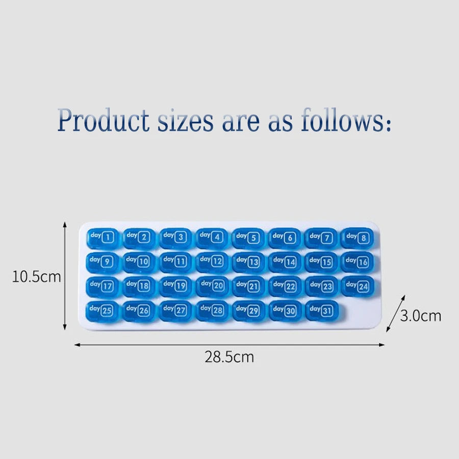 31-Grid Monthly Pill Organizer