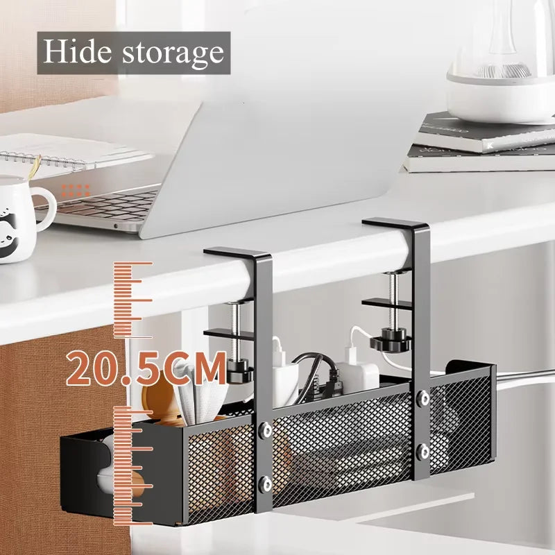 No-Drill Under Desk Cable Management Tray