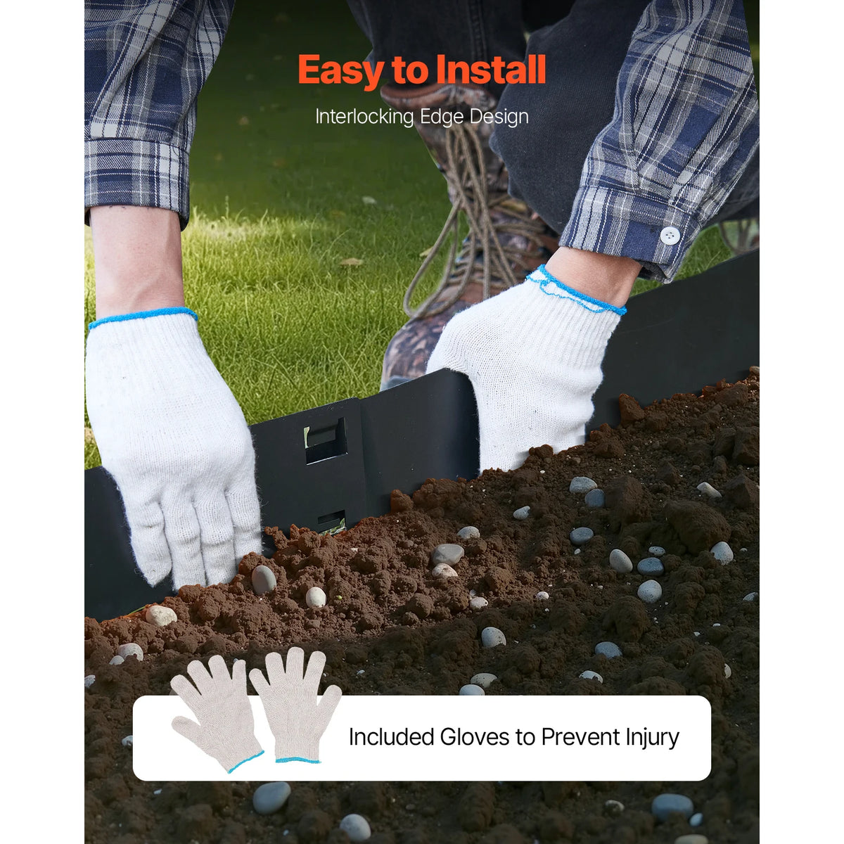 SucceBuy Flexible Steel Landscape Edging (5-Pack, 39x3")
