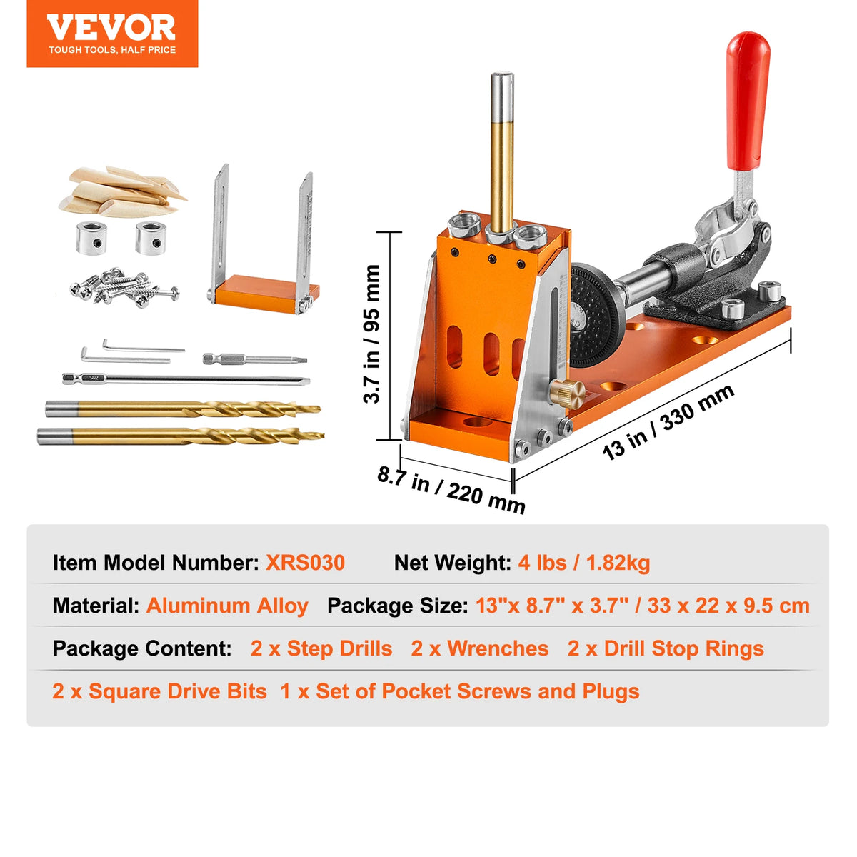 SucceBuy 30-Piece Pocket Hole Jig Kit