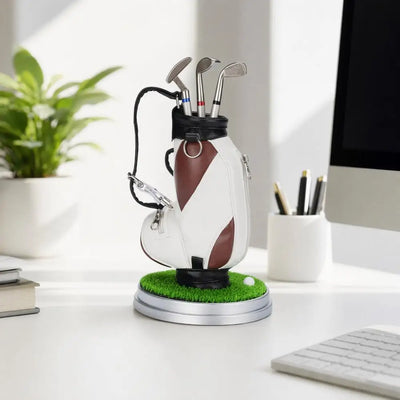 Mini Golf Bag Desktop Pen Holder & Club Pens Set
