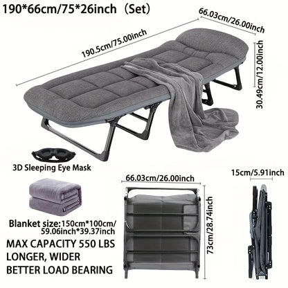 Heavy-Duty Folding Bed with Mattress