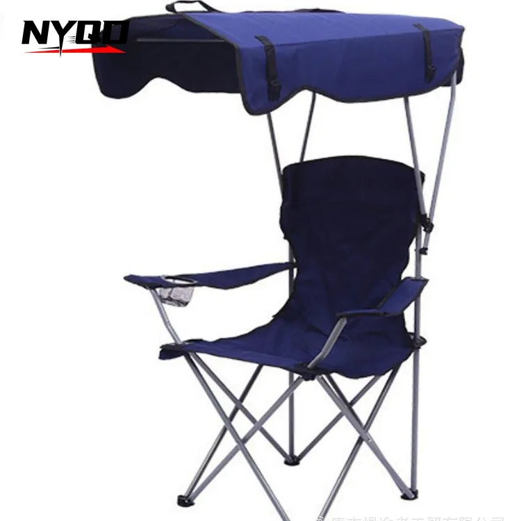 Portable Folding Camping Chair with Built-In Sunshade Awning