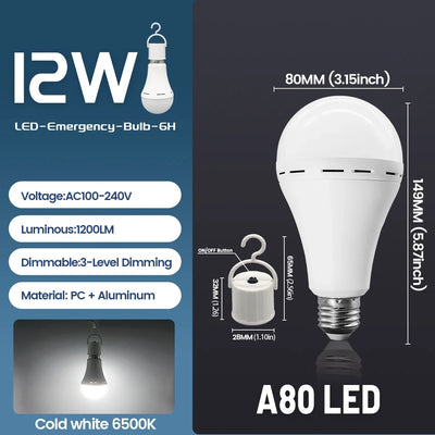 Rechargeable Emergency LED Light Bulb with Battery Backup