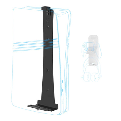 PS5 Slim Metal Wall Mount with Controller & Headset Holders