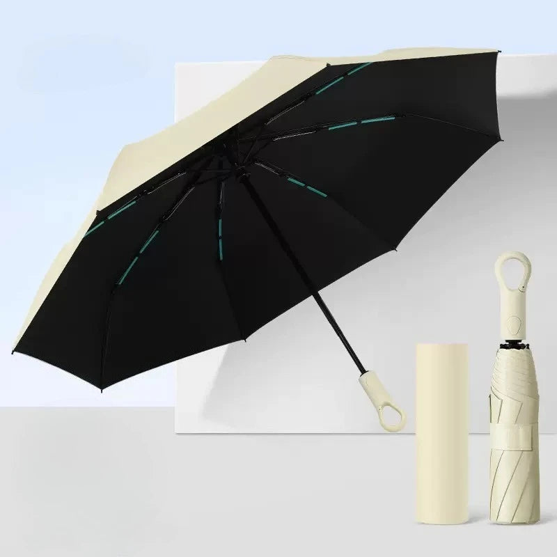 Automatic Compact Travel Umbrella with Ring Buckle