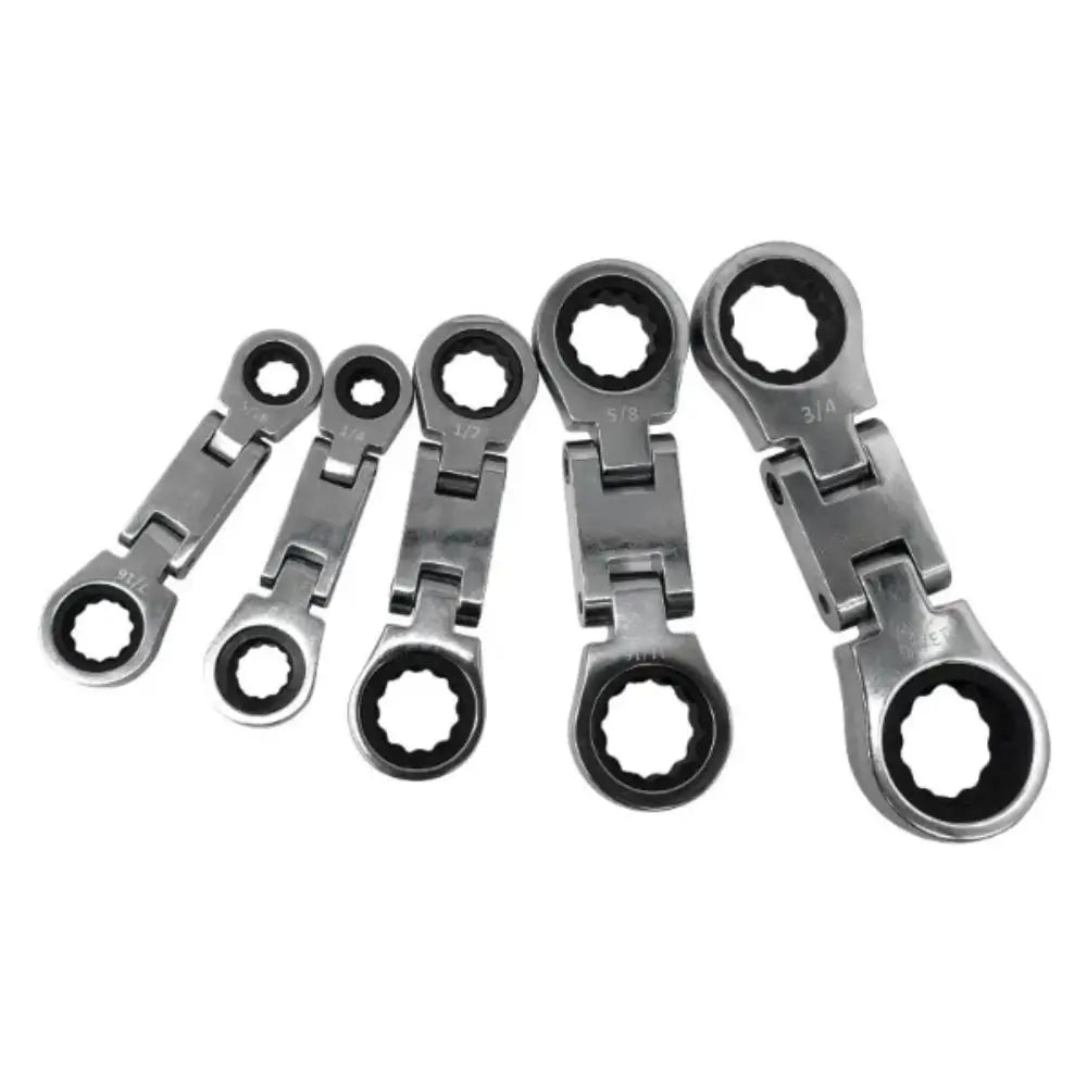 5-Piece Flex-Head Ratcheting Wrench Set (8–19mm)