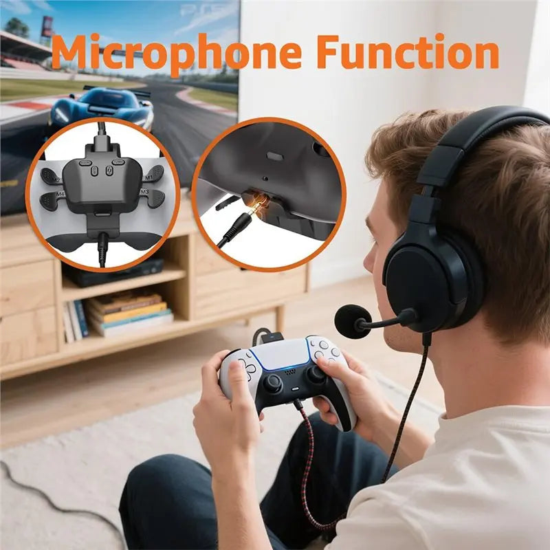 PS5 Controller Back Paddles with Turbo, Remapping & Mic Support