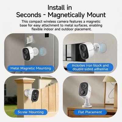 5MP Wireless Magnetic Security Camera