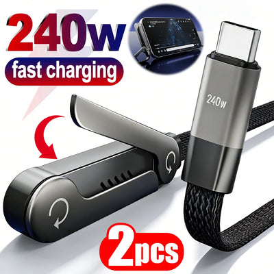 240W Fast Charging Cable with Phone Stand