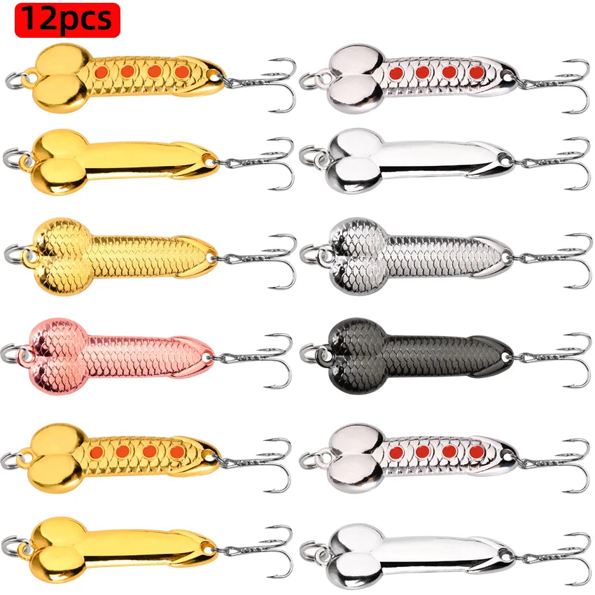12PCS Metal Fishing Spoon Lure Set