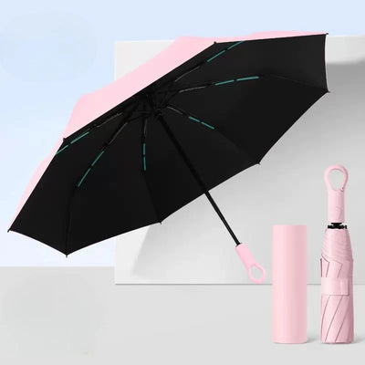 Automatic Compact Travel Umbrella with Ring Buckle