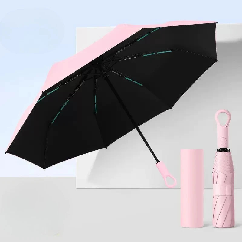 Automatic Compact Travel Umbrella with Ring Buckle