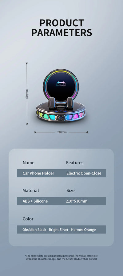 15W Auto-Clamping Wireless Car Charger with RGB Lights