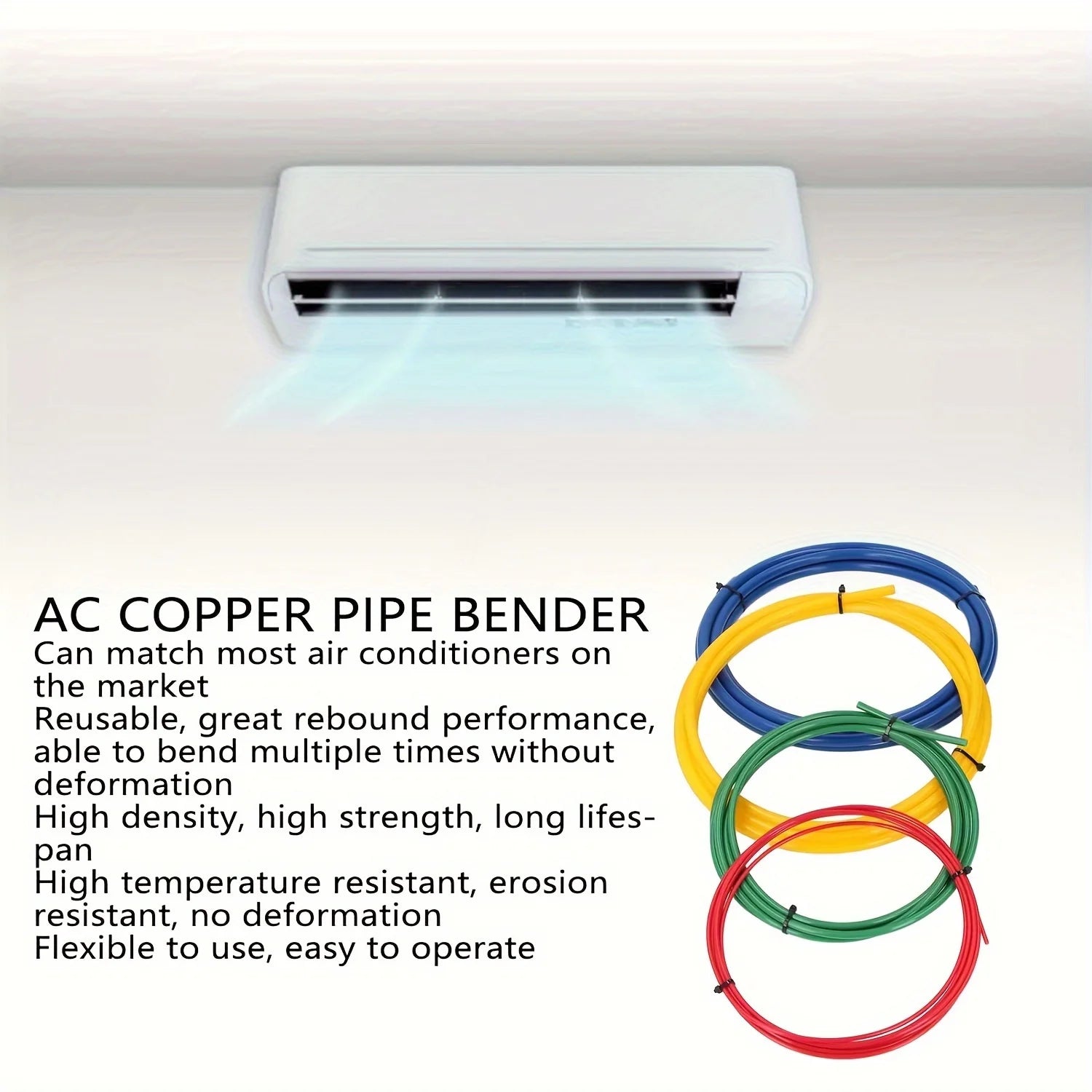 4-Piece Flexible PE Copper Pipe Bender & Protector Set (2m)