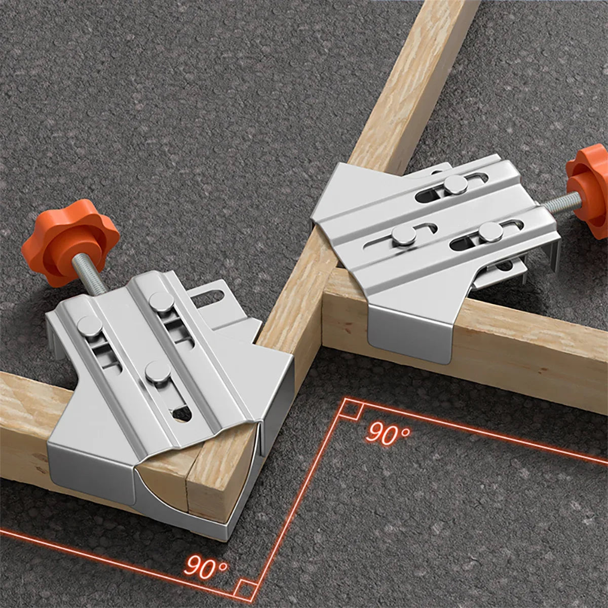90-Degree Steel Corner Clamp with Adjustable Swing Jaw