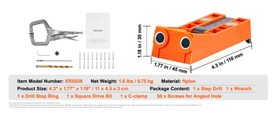Pocket Hole Jig Kit with 56 Pieces